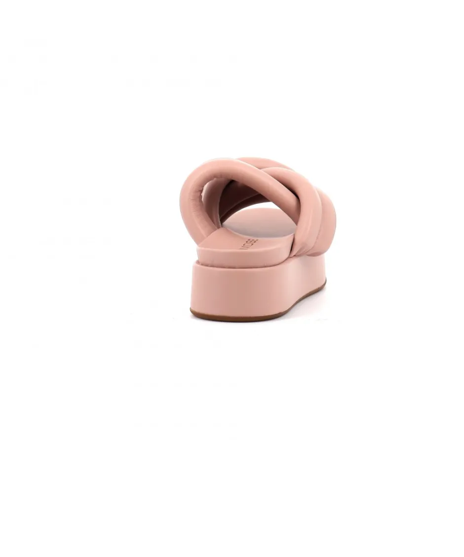 Osmose Shoes Sandales & Nu-Pieds-BIBI SANDALE PLATE CUIR VIEUX ROSE