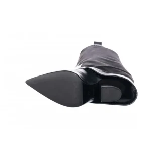 Osmose Shoes Bottes-Botte Clem : Cuir & Daim Noir à talon biseauté