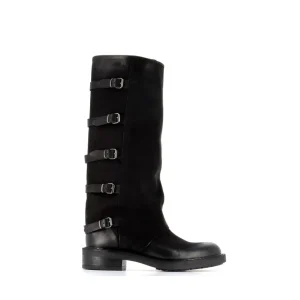 Osmose Shoes Bikers | Bottes-BOTTE CUIR NOIR PIREE