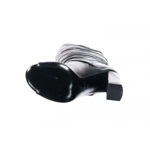 Osmose Shoes Bottes-Botte Gioia : Cuir noir Plissée à Talon Carré