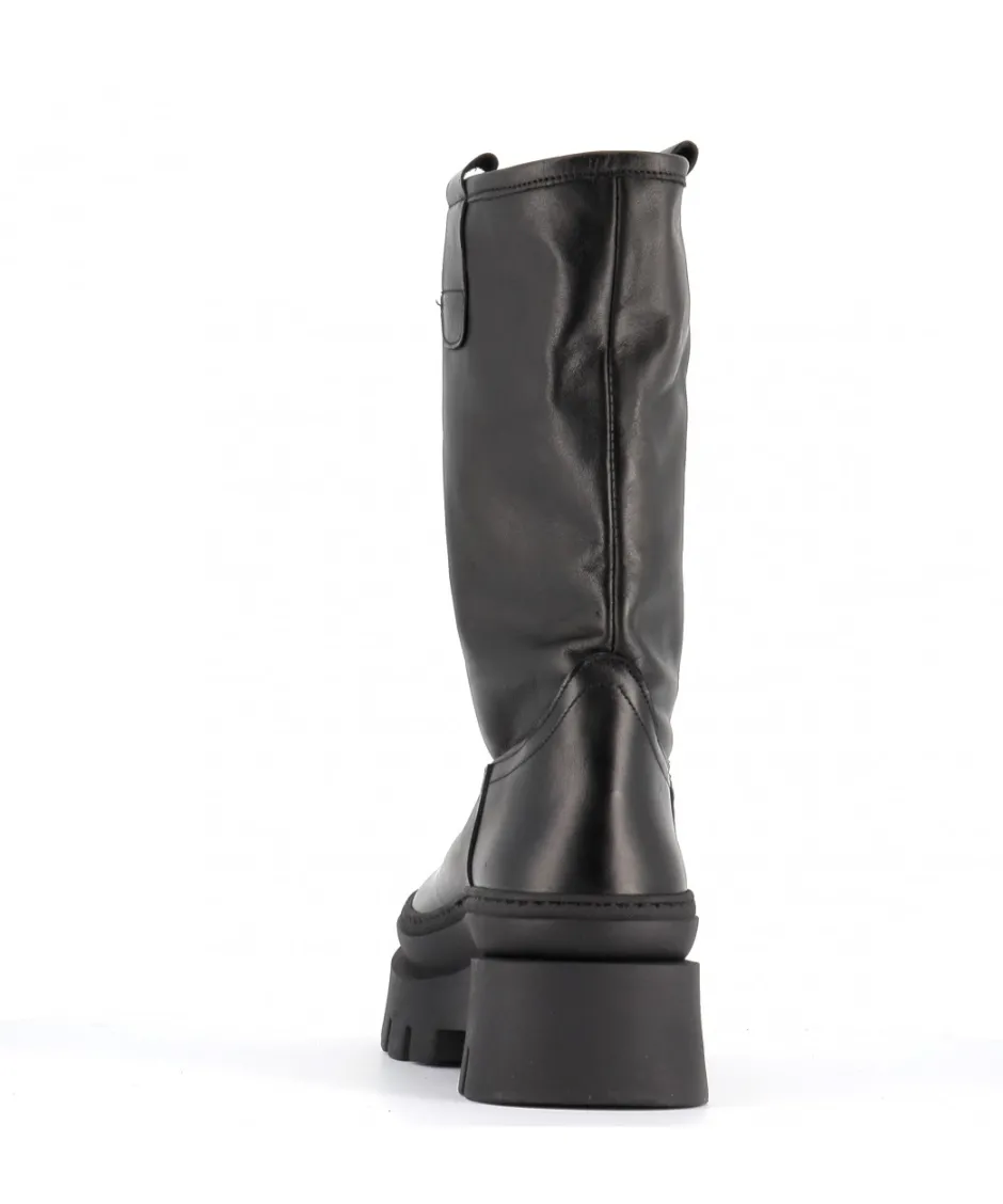 Osmose Shoes Bikers | Boots - Bottines-Botte Hela Cuir Noir Semelle Crantée