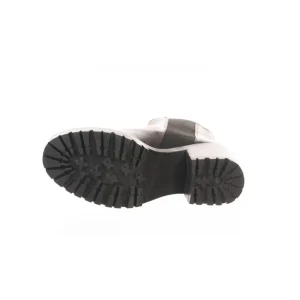 Osmose Shoes Boots - Bottines-Bottine Crampon Cuir Marron Laminé à Elastique & Talon Carré