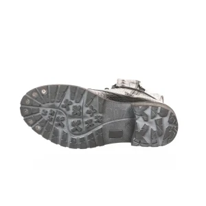 Osmose Shoes Bikers | Boots - Bottines-Bottine Croco Noir à Lacets