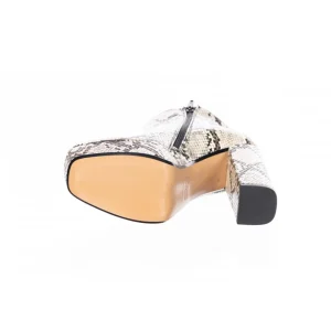 Osmose Shoes Boots - Bottines-Bottine Jazz :  Cuir Python Blanc & Noir à Talon Carré