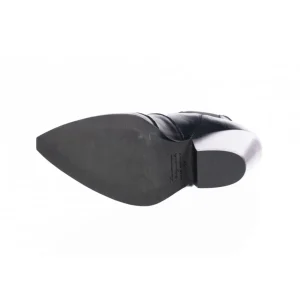 Osmose Shoes Boots - Bottines-Bottine Kaïna: cuir Noir élastiqué à talon biseauté