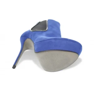 Osmose Shoes Boots - Bottines-Bottine Lolya: Daim Bleu Bout Rond à Talon & Elastique