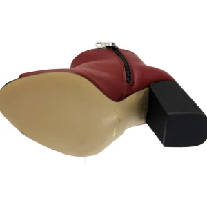 Osmose Shoes Boots - Bottines-Bottine Loulou : Cuir Bordeaux Ajouré à Talon Carré