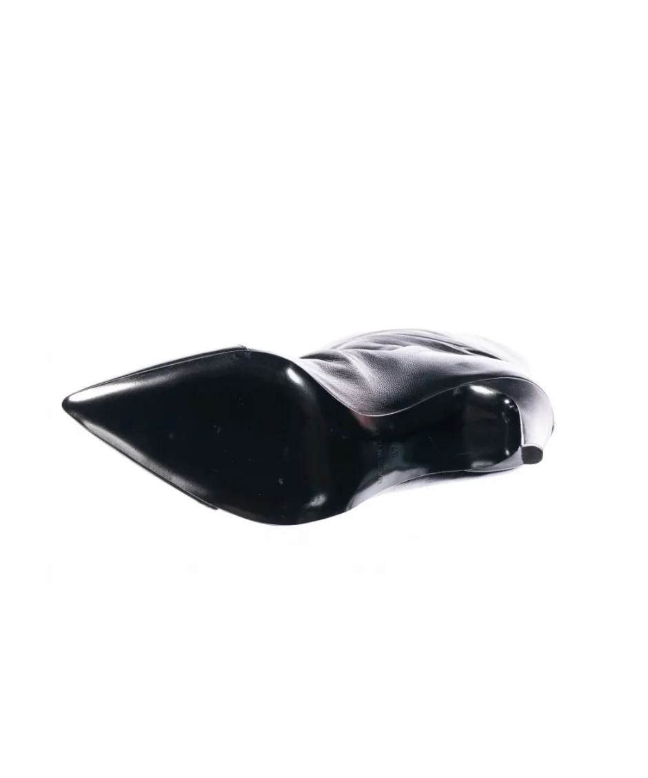 Osmose Shoes Boots - Bottines-Bottine Lulla : Daim Noir Plissée à Talon Aiguille