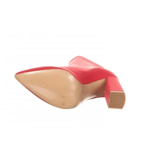 Osmose Shoes Boots - Bottines-Bottine Lyli: Tissu Lycra Rouge à Bout Pointu & Talon Carré