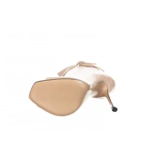 Osmose Shoes Sandales & Nu-Pieds | Boots - Bottines-Bottine Sandale Esther : Cuir Nude à Talon Fin & Bout Carré