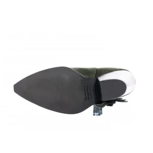 Osmose Shoes Tiags | Boots - Bottines-Bottine Santiag June : Daim Vert Frangée à Talon Biseauté