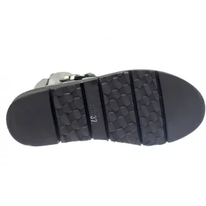 Osmose Shoes Boots - Bottines-Bottine Sley : Cuir Laminé Argenté à Ceinturon Clouté