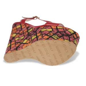 Osmose Shoes Compensées | Sandales & Nu-Pieds-Compensée Mya : Verni Rouge & Talon Tissu