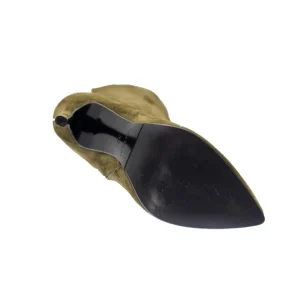 Osmose Shoes Bottes-Cuissarde Hang : Daim Kaki à Talon Fin