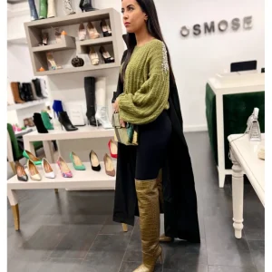 Osmose Shoes Bottes-CUISSARDE LYDIA CUIR COCO VERT