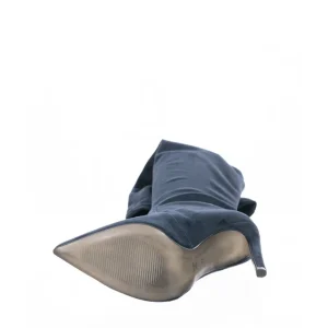 Osmose Shoes Bottes-Cuissarde Patricia : Daim blu Stretch à Talon Fin