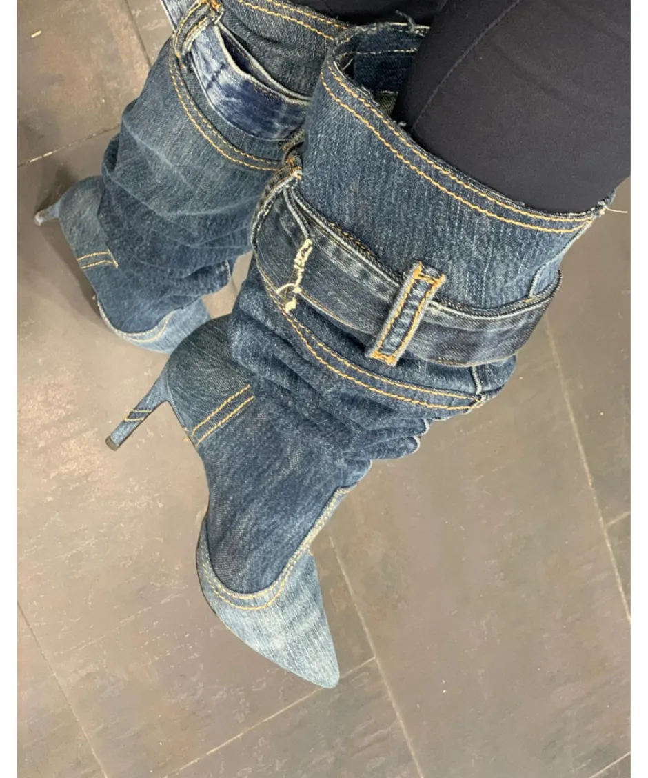 Osmose Shoes Bottes-CUISSARDE YLA JEAN BLEU CLAIR