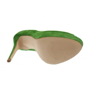 Osmose Shoes Escarpins-Escarpin Dina : Daim Vert Ajouré à Talon