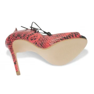 Osmose Shoes Escarpins-Escarpin Lindsey : Effet Python Verni Rouge & Noir