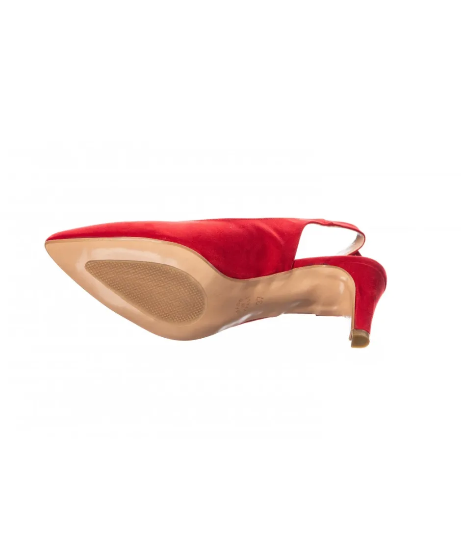 Osmose Shoes Escarpins-Escarpin Nikita: Effet Daim Rouge à petit Talon