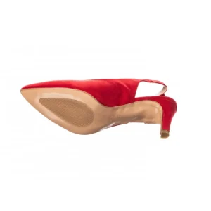 Osmose Shoes Escarpins-Escarpin Nikita: Effet Daim Rouge à petit Talon