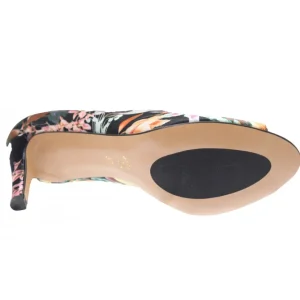 Osmose Shoes Escarpins-Escarpin Rime: Tissus Noir florale àpetit Talon
