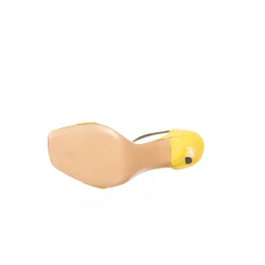 Osmose Shoes Sandales & Nu-Pieds-EVA Sandale Cuir Effet Croco Jaune à Bride