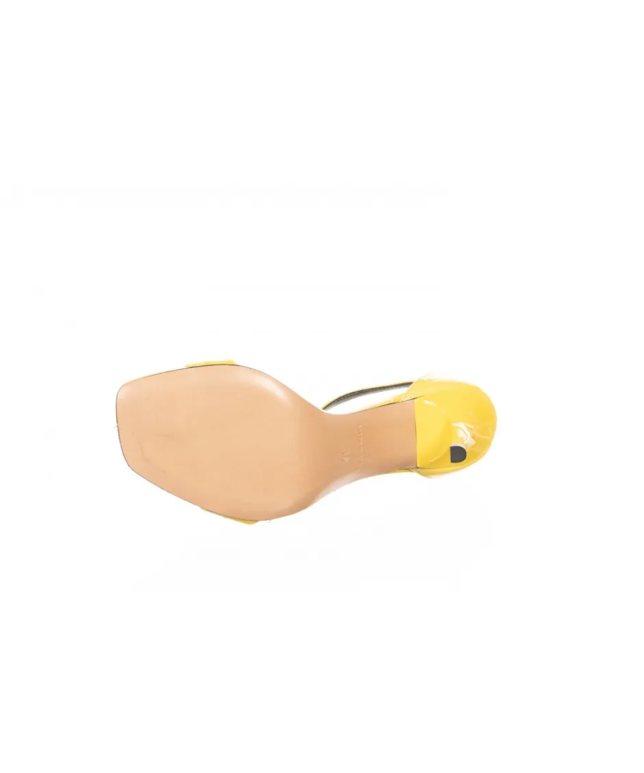 Osmose Shoes Sandales & Nu-Pieds-EVA Sandale Cuir Effet Croco Jaune à Bride