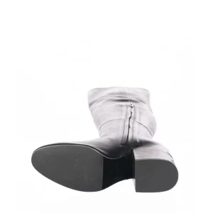 Osmose Shoes Bottes-Keen Cuissarde : Cuir Noir à Talon Carré