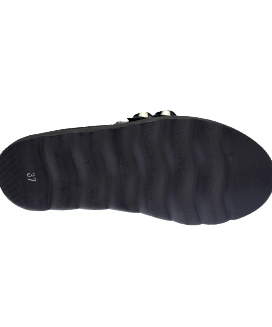 Osmose Shoes Mocassins-Mocassin Bérénice : Cuir Noir Fourré à Ceinture Cloutée