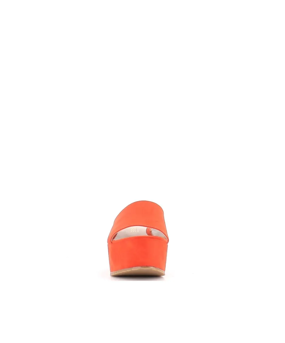 Osmose Shoes Sandales & Nu-Pieds-MULE COMPENSEE MICROFIBRE ORANGE