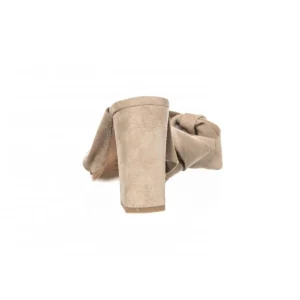 Osmose Shoes Escarpins-Mule Daim Beige à Talon Carré