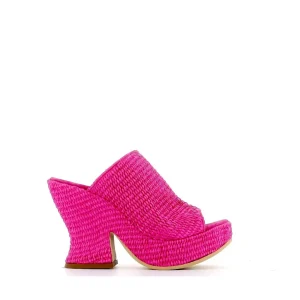 Osmose Shoes Sabots-MULE SABOT RAFIA FUXIA