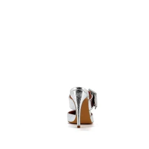 Osmose Shoes Escarpins-MULES PIETRA EMBOSSE LAMINE PYTHON ARGENT