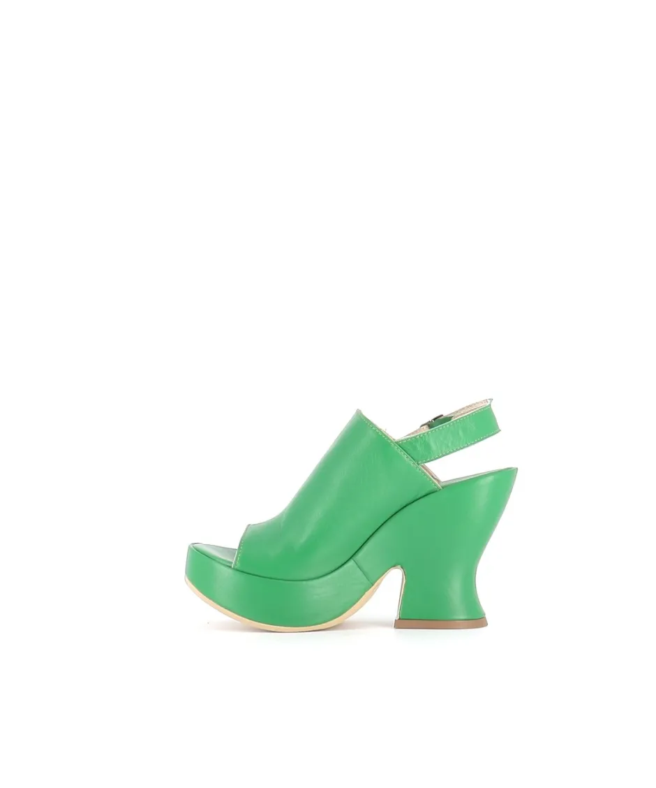 Osmose Shoes Compensées | Sabots-SABOT SANDALE WAVE CUIR VERT