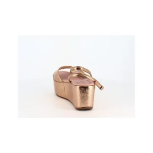 Osmose Shoes Sandales & Nu-Pieds-SANDALE 1002 COMPENSEE OR ROSE METALLISE