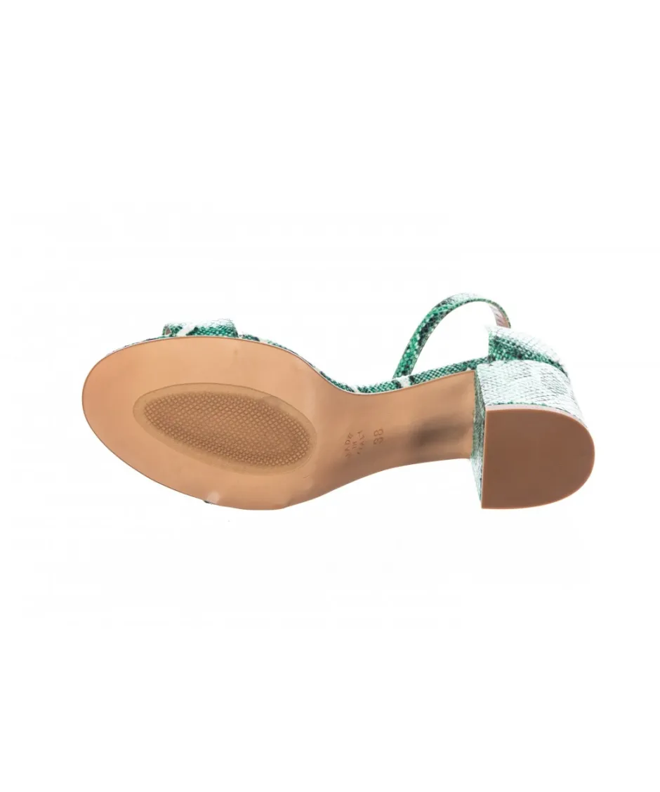 Osmose Shoes Sandales & Nu-Pieds-Sandale : Python Vert & Petit Talon Carré