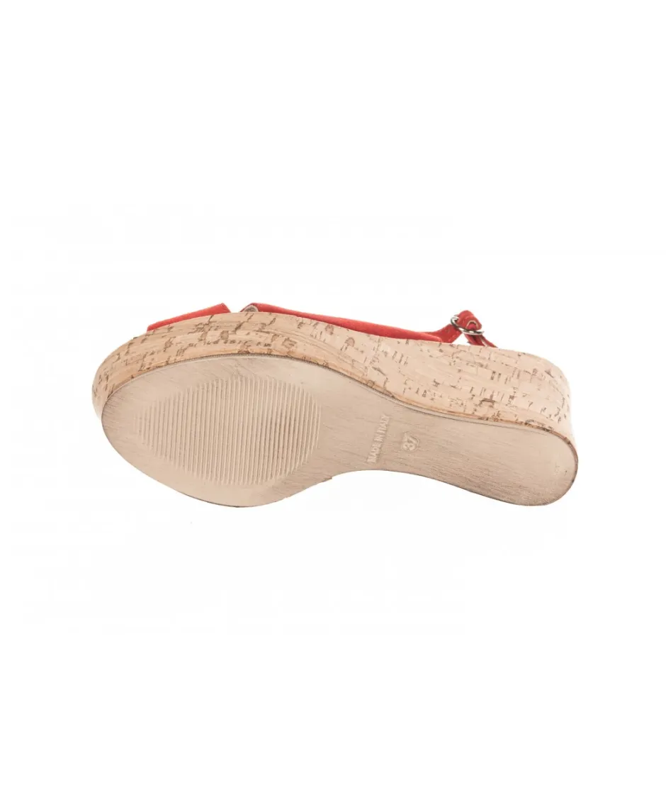 Osmose Shoes Compensées | Sandales & Nu-Pieds-SANDALE COMPENSEE DAIM ROUGE
