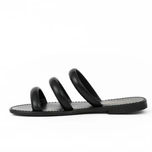 Osmose Shoes Sandales & Nu-Pieds-Sandale cuir noir trois brides