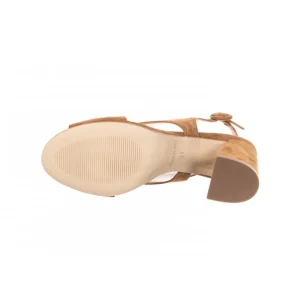 Osmose Shoes Sandales & Nu-Pieds-Sandale Daim Camel à Talon Mi-Haut
