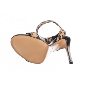 Osmose Shoes Sandales & Nu-Pieds-Sandale Ines: Poulain Leopard camel à talon fin