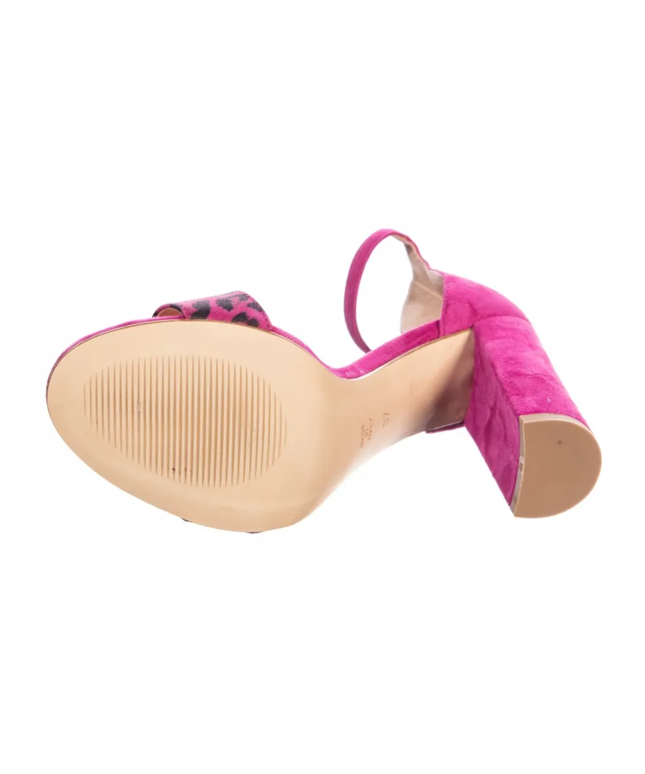 Osmose Shoes Sandales & Nu-Pieds-Sandale Ka: Daim leopard Fuschia