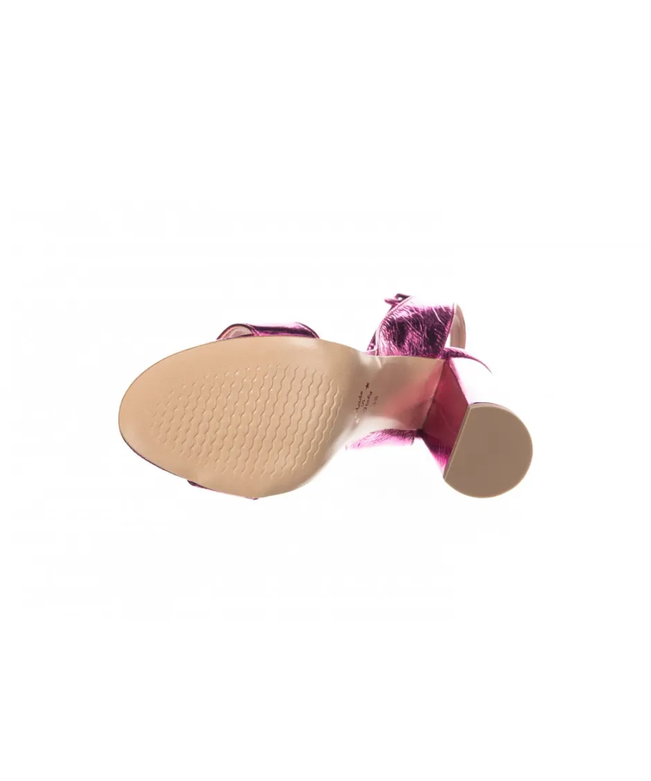 Osmose Shoes Sandales & Nu-Pieds-Sandale Laminé Fuxia à Talon Carré