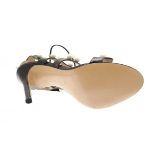 Osmose Shoes Sandales & Nu-Pieds-Sandale Maryline : Verni Noir à Perle & Talon Fin