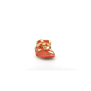 Osmose Shoes Sandales & Nu-Pieds-SANDALE NAWEL CUIR ORANGE CLOUTE