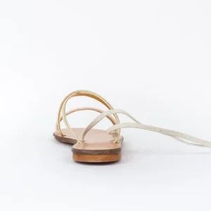 Osmose Shoes Sandales & Nu-Pieds-Sandale plate cuir beige et platine