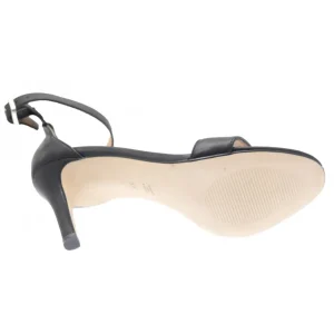 Osmose Shoes Sandales & Nu-Pieds-Sandale Sabri : Cuir Noir à Bride & Petit Talon