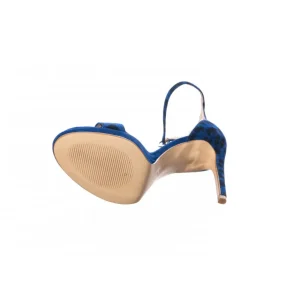 Osmose Shoes Sandales & Nu-Pieds-Sandale Sabrina : Léopard Bleu à Talon