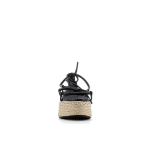 Osmose Shoes Sandales & Nu-Pieds-SANDALES SABRINA CUIR NOIR PLATEFORME